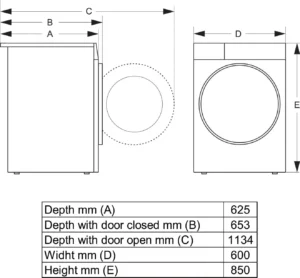 UPO Kondensoiva kuivausrumpu lämpöpumpulla T2NI92 Valkoinen